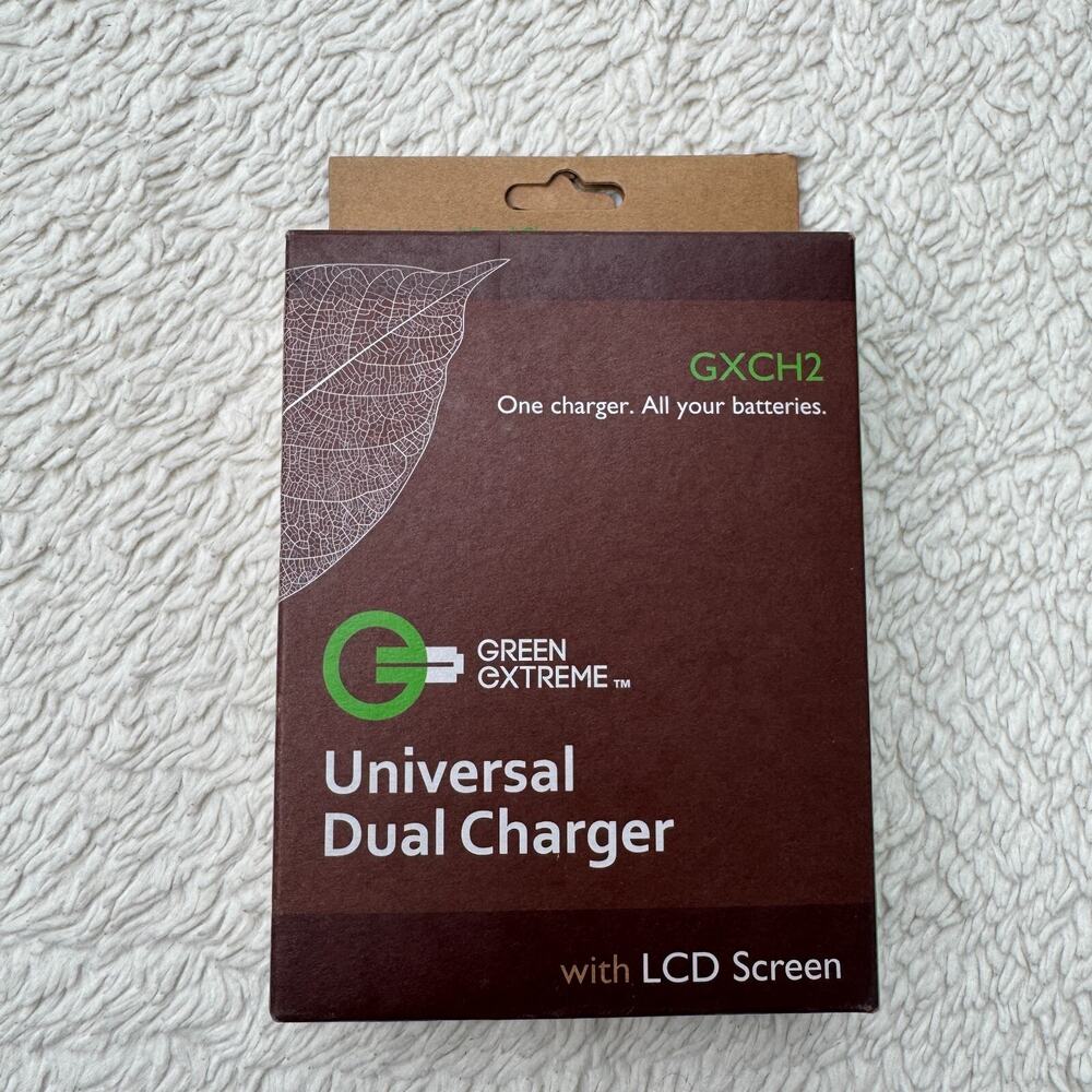 Green Extreme Universal Dual Smart Charger with LCD GXCH2 NEW Camera Battery